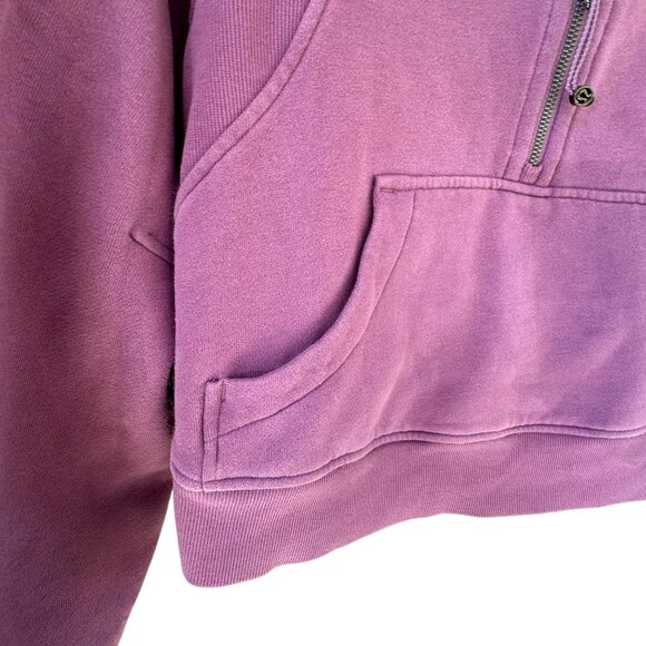 Lululemon Womens XS Oversized Half-Zip Pullover Sweatshirt Purple Cotton & Span - Picture 4 of 9